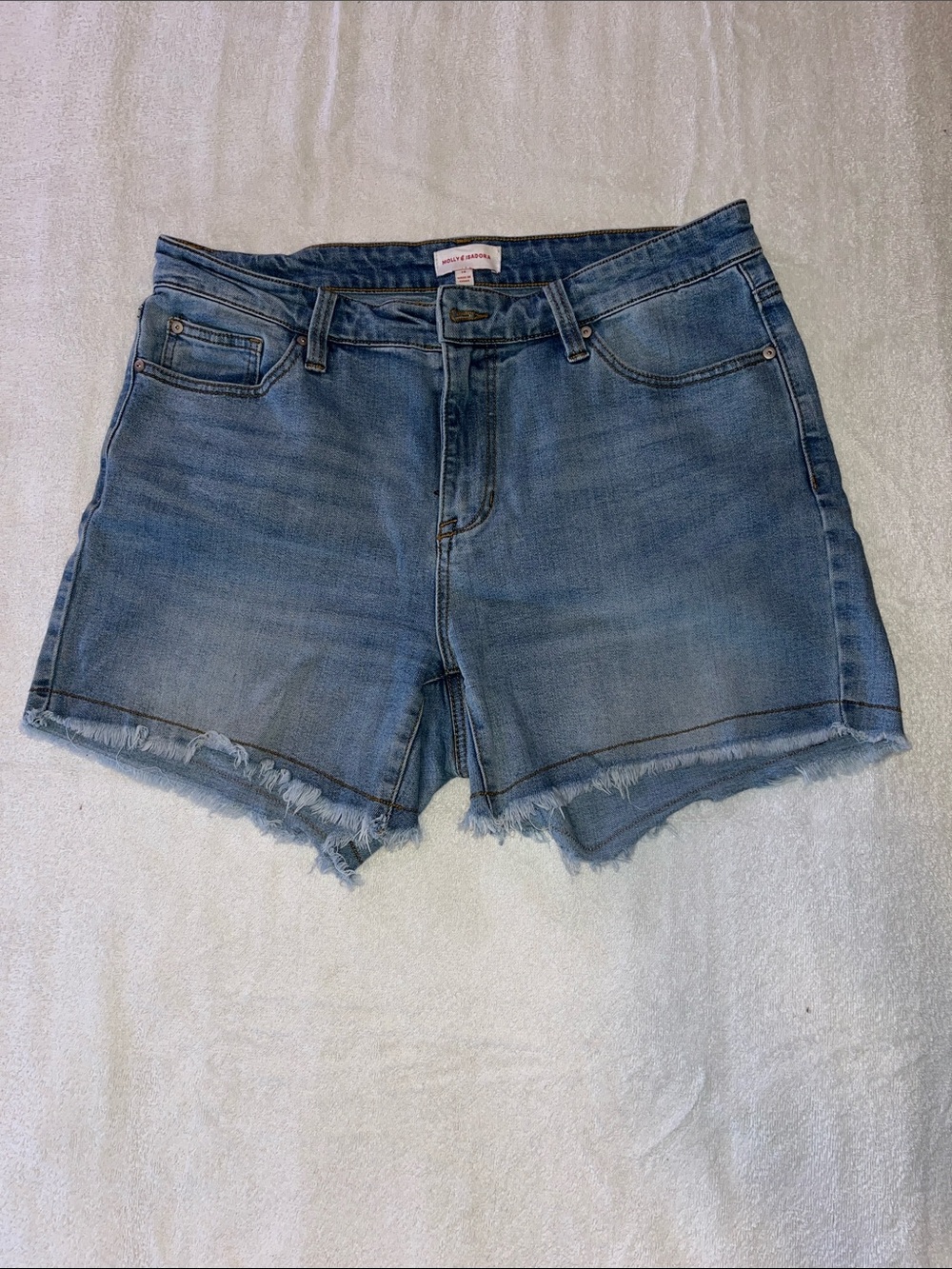 Women’s Light Blue Frayed Hem Denim Shorts